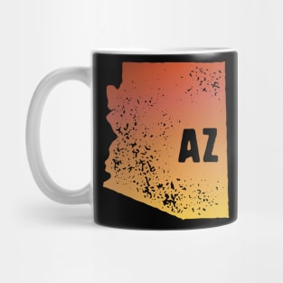 US state pride: Stamp map of Arizona (AZ letters cut out) Mug